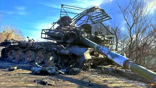Ukrainian Javelin destroyed Russian tank with cage armor