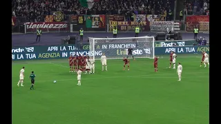 Goal Ibrahimovic Live su punizione Roma Milan 1-2