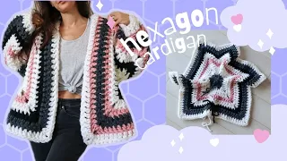 Super Chunky Hexagon Cardigan  Free Crochet Pattern! 💕