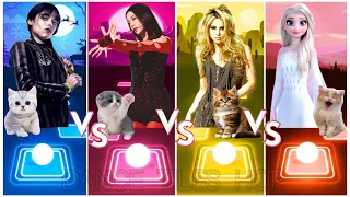 Funny Cats Memes💥Wednesday Bloody Mary🆚Jisoo Flower🆚Shakira Waka Waka🆚Elsa Enemy💥Dance Tiles Hop💥