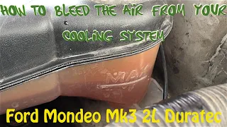 How To Bleed Air From Your Coolant,  Plus Water Pump Replacement, Ford Mondeo 2L Duratec.