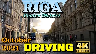 【4K60】Driving in RIGA, The Capital of Latvia, Europe // Center District // October 2021