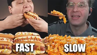 FAST VS SLOW EATING MUKBANGERS (compilation)