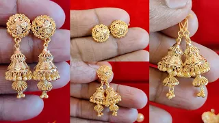 latest gold jhumka designs with price & weight/gold earrings jhumka designs