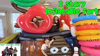 BUILDING A GIANT 2 STORY FORT OUT OF INFLATABLES! / That YouTub3 Family