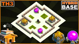 NEW BEST TH3 HYBRID/TROPHY Base 2023!! | Town Hall 3 (TH3) Hybrid Base Design - Clash of Clans