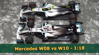 Mercedes W08 vs W10 - Valentino Rossi & Lewis Hamilton - 1:18 model car comparison