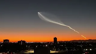 SpaceX's Falcon 9 rocket, as seen over Phoenix, AZ.