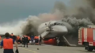 Новое видео аварийной посадки SSJ-100 в Шереметьево