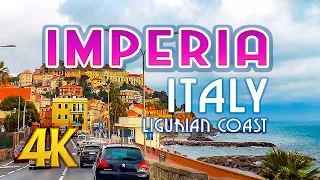 Imperia, a coastal gem of Ligurian Riviera: 4K Car Tour through Winter Streets