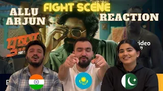 Allu Arjun Fight Scene Reaction | Pushpa Ka Attitude and Swag | Foreigners REACT