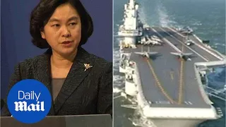 China defends sailing aircraft carrier into South China Sea - Daily Mail