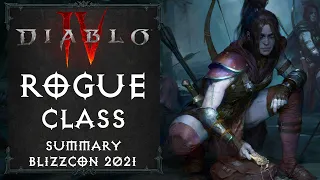 Diablo 4 Classes Rogue Gameplay Summary (Blizzcon 2021 Announcement)