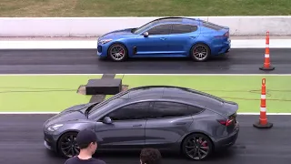 KIA Stinger GT1 RWD vs BMW 440i, Tesla Model 3, EVO & WRX 1/4 Mile