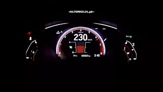 Honda Civic 1.5 VTEC Turbo 182 hp acceleration 0-100 km/h, 0-200 km/h, 0-400 m, top speed