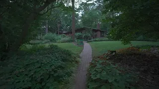 A Walk Through Hidden Garden and Neighborhood at Sunset | Nature Sounds for Sleep and Study