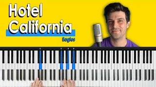 How To Play “Hotel California” by Eagles [Piano Chords Tutorial] + lower key!