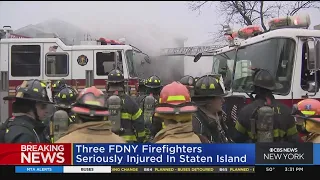 8 firefighters hurt, 3 seriously, in Staten Island fire