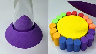 very satisfying drop and squish kinetic sand #ASMR#SAND /Mixing Rainbow