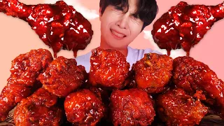 MUKBANGㅣ눈물나게 매운! 불닭 소스 듬뿍 담군 치킨 리얼사운드 먹방!🔥Spicy Fire Chicken Eating Korean ASMR 후니 Hoony Eatingsound