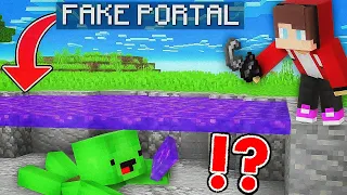 Mikey Builds FAKE Portal Lava To PRANK JJ in Minecraft - Maizen JJ and Mikey !