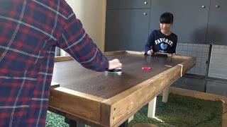 DIY Air Hockey table top try2