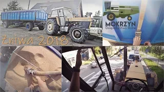 Żniwa 2018 w Mokrzynie [ VLOG #6 ] - Podczepianie, plandekowanie, transport i rozładunek zboża 👍