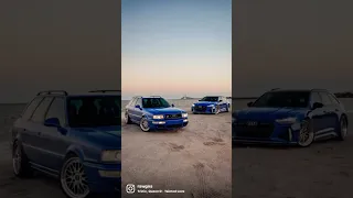 Two matching nogaro blue Audi wagons out and about in Florida  - RS2 and RS6 Avant