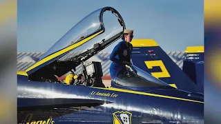 First female Blue Angels pilot in first air show