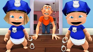 Baby & Girlfriend Become COPS To Arrest EVIL Daddy!