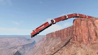 Trains vs Cliff OMG #17 😱 – BeamNG.Drive