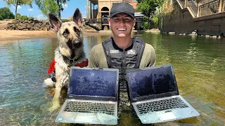 Found 2 Stolen Laptops While Searching Drained River! VR180 (River Treasure)