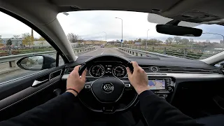 2016 VW Passat [Hybrid] GTE 1.4l 156HP - POV Test Drive & Fuel consumption 🎧 Binaural / Stereo audio