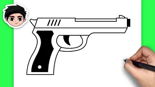 How to Draw Pistol - Easy Drawing Step-by-Step