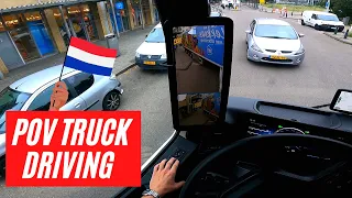 POV Truck Driving - New Mercedes Actros  - Betje Wolffstraat, Den Haag  🇳🇱 Cockpit View