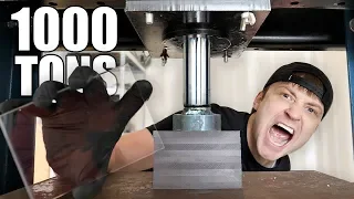 THIS GLASS CAN'T BE BROKEN!! (HYDRAULIC PRESS vs UNBREAKABLE GLASS CHALLENGE)