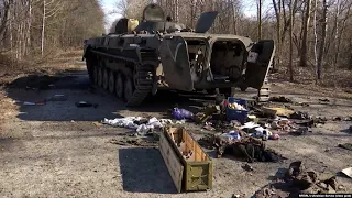 Ukrainian Forces Destroy Russian Armored Column Іn Kyiv Region