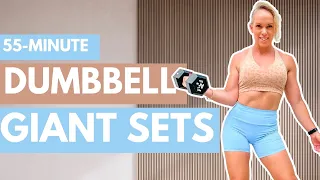 55 Minute Killer Dumbbell Workout | Full Body Giant Set Strength