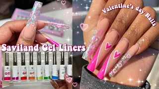 Encapsulated Heart Glitter Ombré Nails | Valentines Day Nails | Beginner Acrylic Application