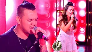 Con mucha emoción, Ángela Leiva y Brian Lanzelotta cantaron "Te conozco" de Arjona