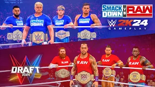 Team Smackdown vs Team RAW 4v4 Elimination Match!  #wwe2k24 Gameplay