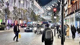2021 London Christmas Lights Full on Now | London Oxford Street Night Walk | London Walk - 4k HDR