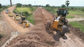 A Step by Step Red Soil Mixing & Pushing Procedure Using Road Making Equipment for Building Roads