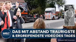HERZERGREIFENDES TRIBUT: Hunderte Truckerfahrer erfüllen letzten Wunsch des kleinen LKW-Fans Lasse