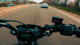 crazy biker on harley  sportster  S (TBR exhaust baffles out)