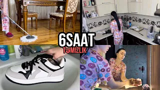 EVİMİ BAŞDAN 6 SAATA BİR YERDƏ TƏMİZLİYƏK 🌸 Vlog Ayka 14