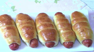 Cосиски в тесте как в школе очень простой рецепт ! Sausages with dough.