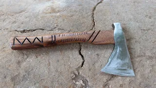 Blacksmithing - Forging A Power Axe From A Piece Of Steel Bar.