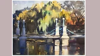 Advancing with Watercolor: Autumn Light in the Public Gardens Part 2