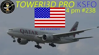 San Francisco NEW FEATURE Tower!3D Pro (modified*) KSFO @ 4 pm